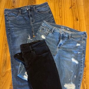American Eagle Outfitters Women’s Skinny Jeans - Dark Blue, Light Blue & Black